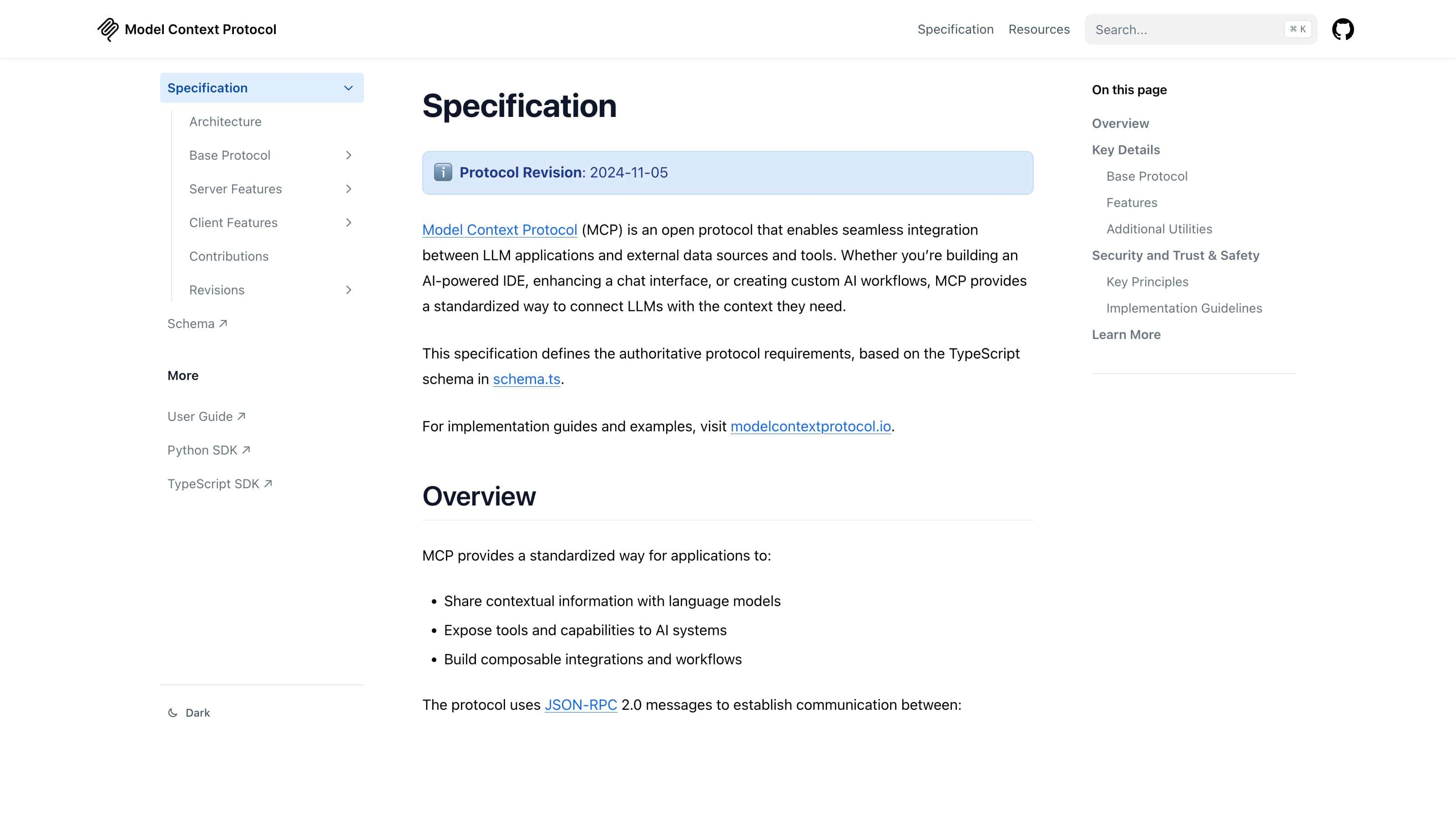 Model Context Protocol Specification